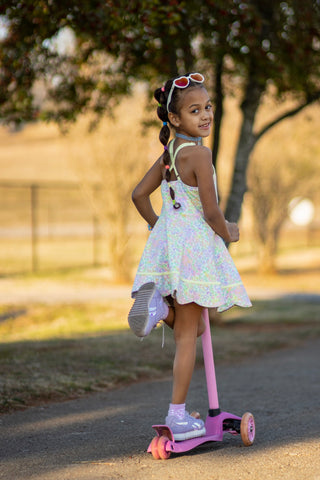 Sunny Neon Glow Scalloped Dress