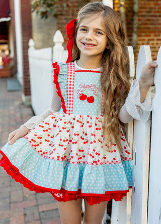 Cherry on Top Pinafore Set **Pre-Order limited in production ETA end of May**