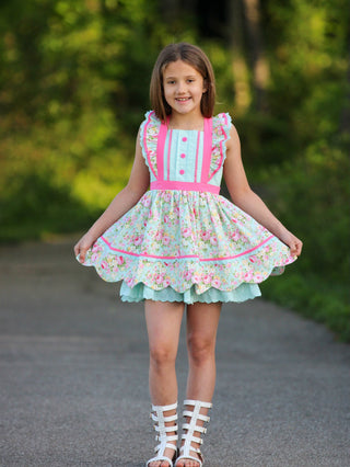 Vintage Garden Bliss Scalloped Tunic Set
