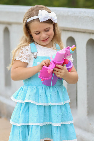 Pixie Wishes & Hearts Eyelet Overalls Dress Set