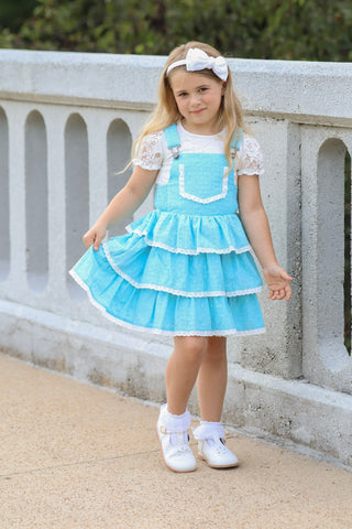 Pixie Wishes & Hearts Eyelet Overalls Dress Set