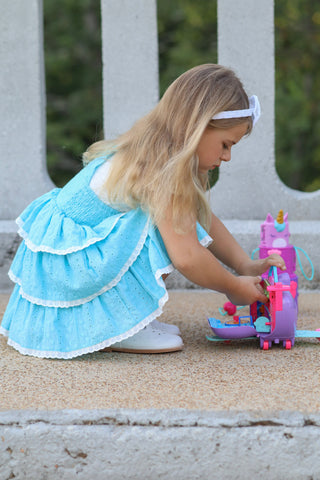 Pixie Wishes & Hearts Eyelet Overalls Dress Set