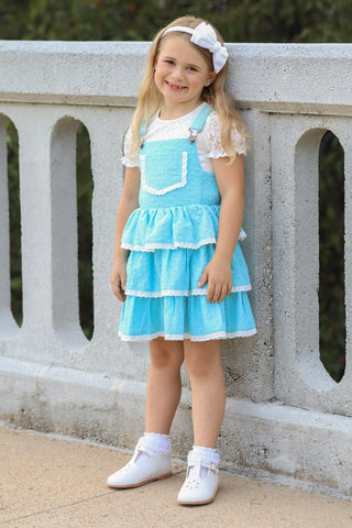 Pixie Wishes & Hearts Eyelet Overalls Dress Set