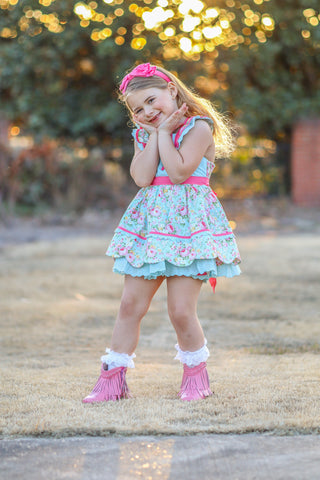 Vintage Garden Bliss Scalloped Tunic Set