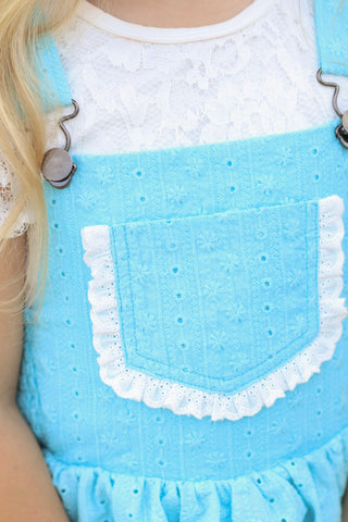 Pixie Wishes & Hearts Eyelet Overalls Dress Set