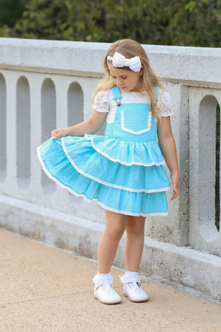 Pixie Wishes & Hearts Eyelet Overalls Dress Set