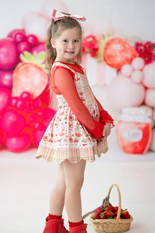 Strawberry Harvest Scalloped Tunic **Ready to Ship allow 7-10 days**