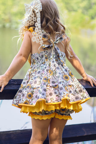 Sunflower Fields Pinafore Set