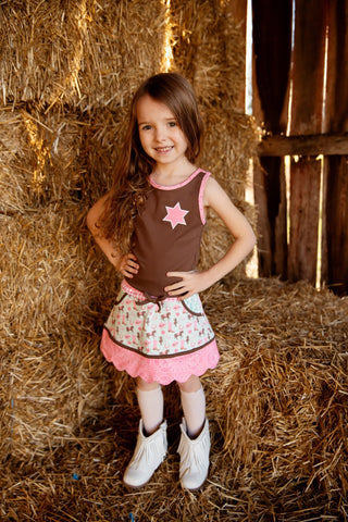 Blushing Wild Horses 2-Piece Scalloped Skort Set - READY TO SHIP