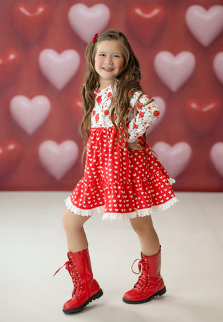 Roses & Heart Twirl Dress
