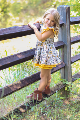 Sunflower Fields Pinafore Set