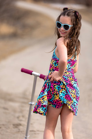 Neon Safari Splash Activewear Dress **Pre-Order** In production ships Mid-End of May**