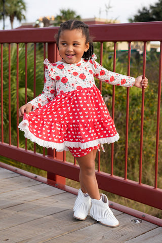Roses & Heart Twirl Dress