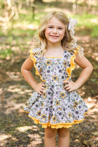 Sunflower Fields Pinafore Set