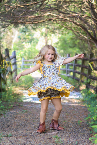 Sunflower Fields Pinafore Set