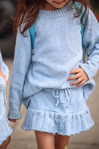 Blue Skirt Multi-Colored Speckled