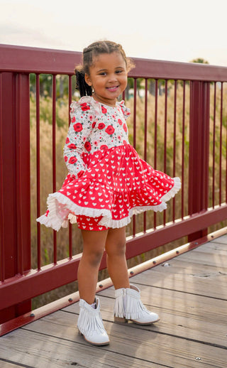 Roses & Heart Twirl Dress