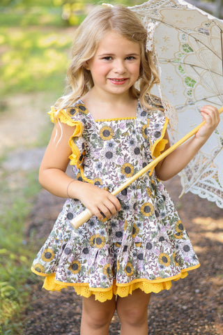 Sunflower Fields Pinafore Set