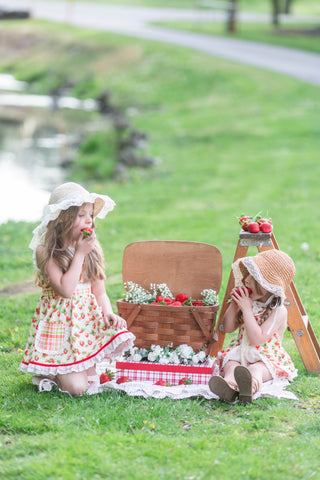 Strawberry Girl Skirted Romper