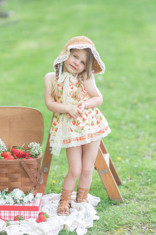 Strawberry Girl Skirted Romper