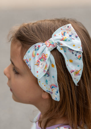 Unicorn and Rainbow Dreams Hair Bow- Ready to ship!