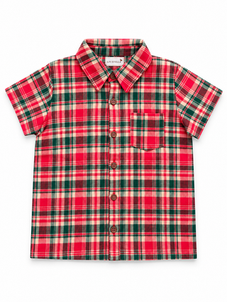 Merry In Plaid Boy Shirt **Pre-Order ETA end of November**