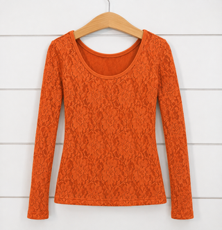 Cinnamon Lace and Cotton Lined Lace Layer Top **Pre Order ETA Mid October**