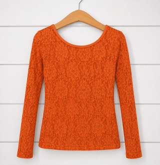 Cinnamon Lace and Cotton Lined Lace Layer Top **Pre Order ETA Mid October**