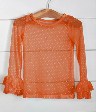Cinnamon Swiss Dot Lace Layering Shirt **Pre Order ETA Mid October**