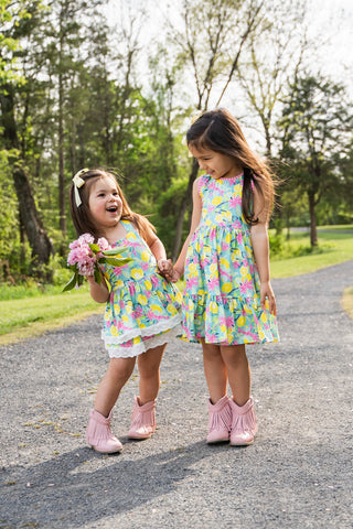 Citrus Splash Skirted Romper