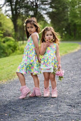 Citrus Splash Skirted Romper