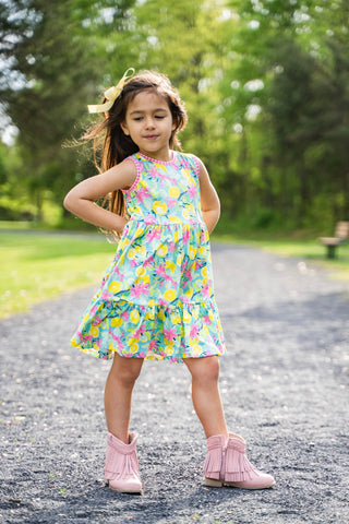 Citrus Splash Twirl Dress