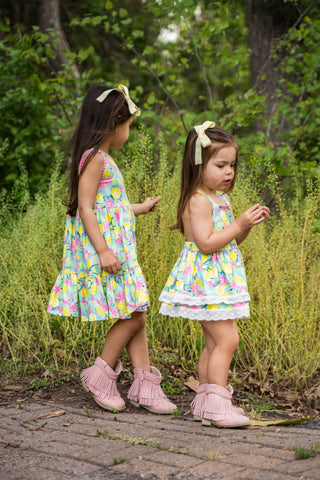Citrus Splash Skirted Romper
