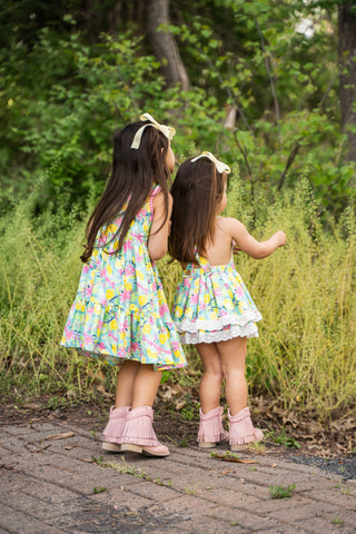 Citrus Splash Skirted Romper