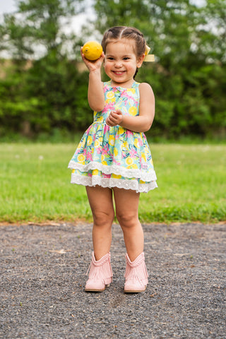 Citrus Splash Skirted Romper