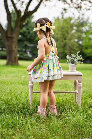 Citrus Splash Skirted Romper