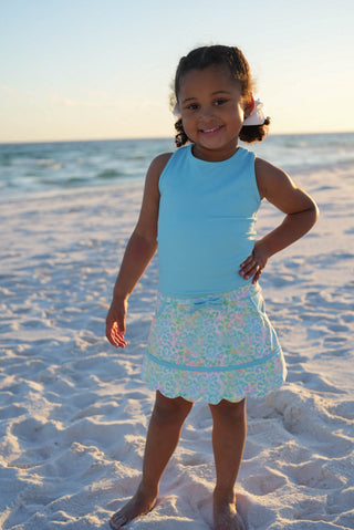 Neon Glow Tank and Skort- Blue