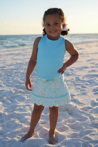 Neon Glow Tank and Skort- Blue