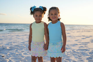 Neon Glow Tank and Skort- Blue