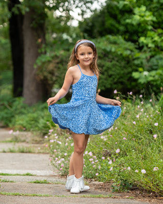 Glass slipper- blue Sparkle & Shine Scalloped Sequin Skort Dress