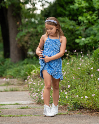 Glass slipper- blue Sparkle & Shine Scalloped Sequin Skort Dress