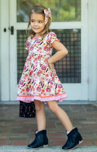 Pink Jack O Lantern Twirl Dress Set-Ready to Ship