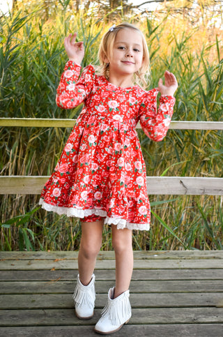 Roses Twirl Dress Set-ready to ship