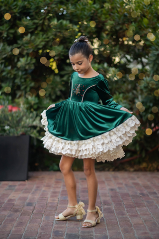 Noelle Emerald Royale Couture Dress **Pre-Order ETA end of November**
