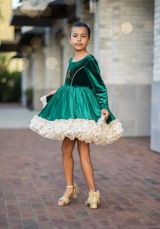 Noelle Emerald Royale Couture Dress **Pre-Order ETA end of November**