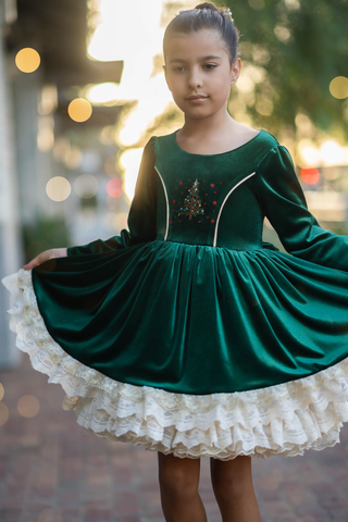 Noelle Emerald Royale Couture Dress **Pre-Order ETA end of November**