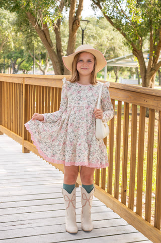 Forever Blooms Long Sleeve Twirl Dress **Pre-Order ETA end of September**