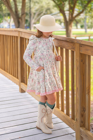 Forever Blooms Long Sleeve Twirl Dress **Pre-Order ETA end of September**