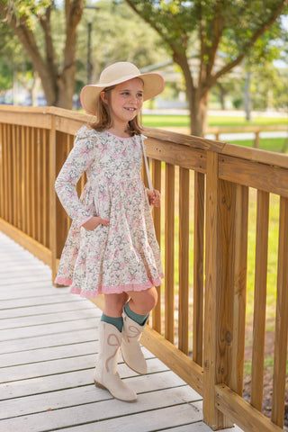 Forever Blooms Long Sleeve Twirl Dress **Pre-Order ETA end of September**