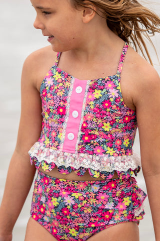 Cherry Blossom Scalloped and Laced Tankini **Pre-Order ETA Early-Mid June**